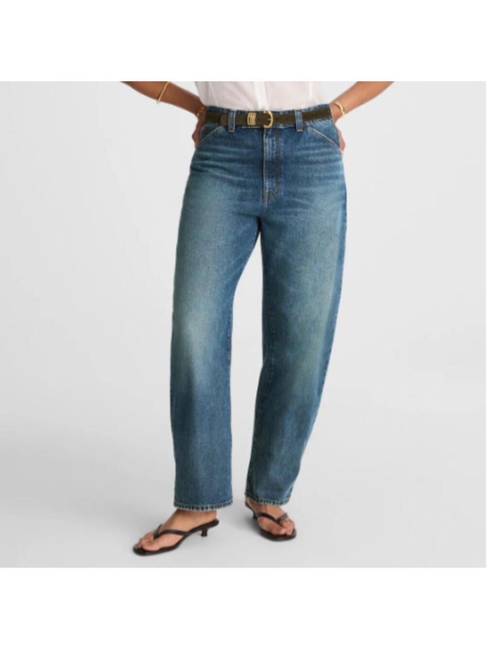 Madewell Women's Balloon Barrel Jean Size 29P (8) Baggy Wide Leg Greendale Wash